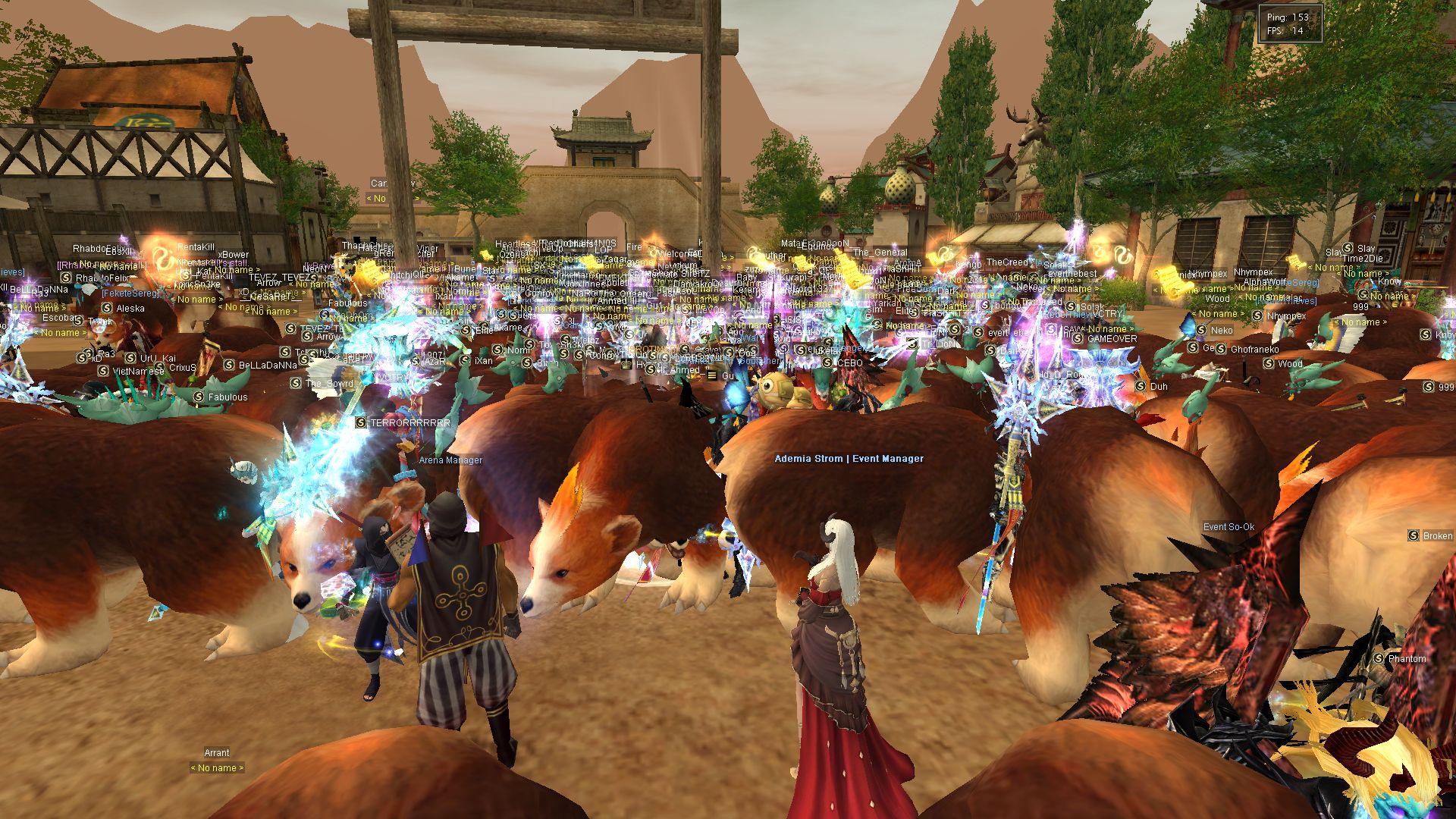 Cap 80 activity proof showing a crowded in-game event